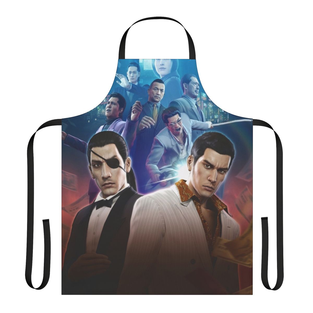 Stylized apron featuring characters from the popular Yakuza video game series