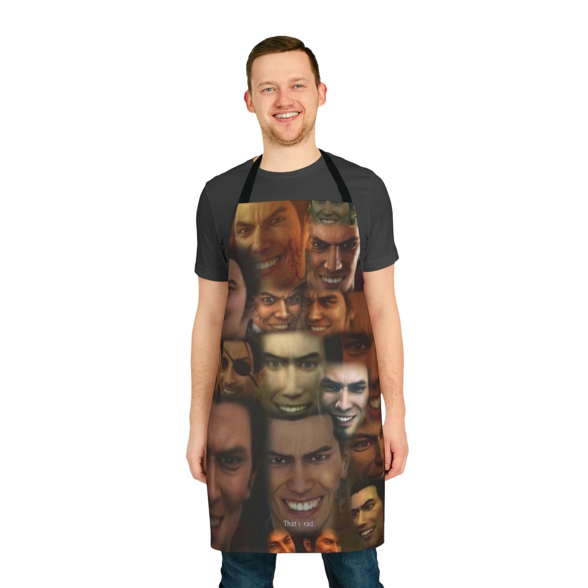 Stylized apron featuring the protagonist Kazuma Kiryu from the Yakuza video game series