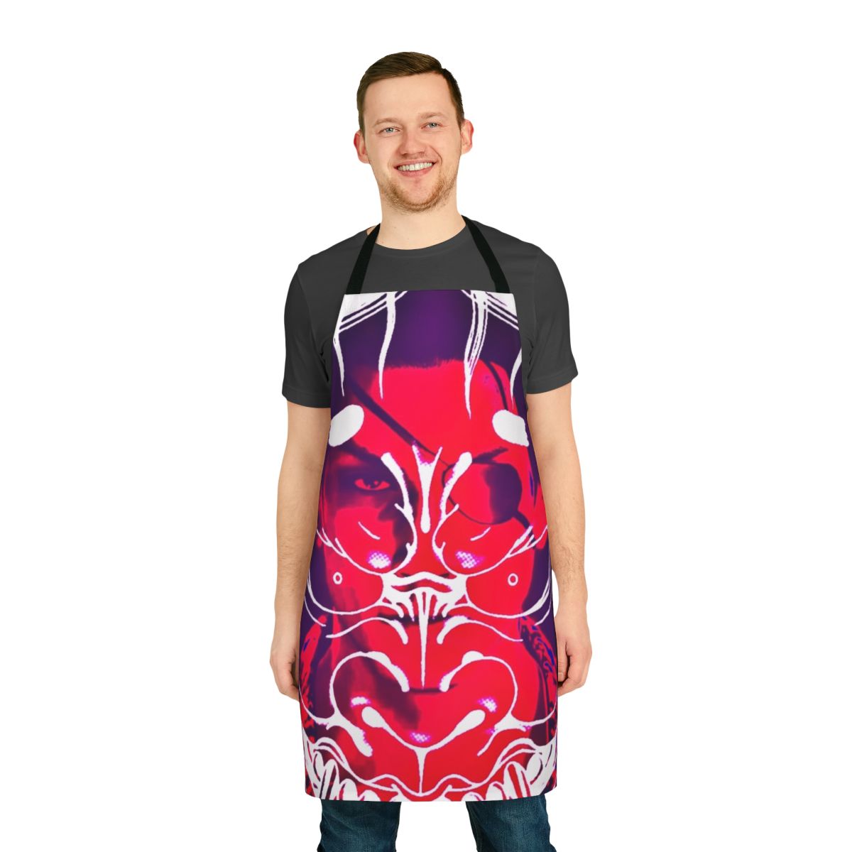 Yakuza-themed kitchen apron with Majima Goro design
