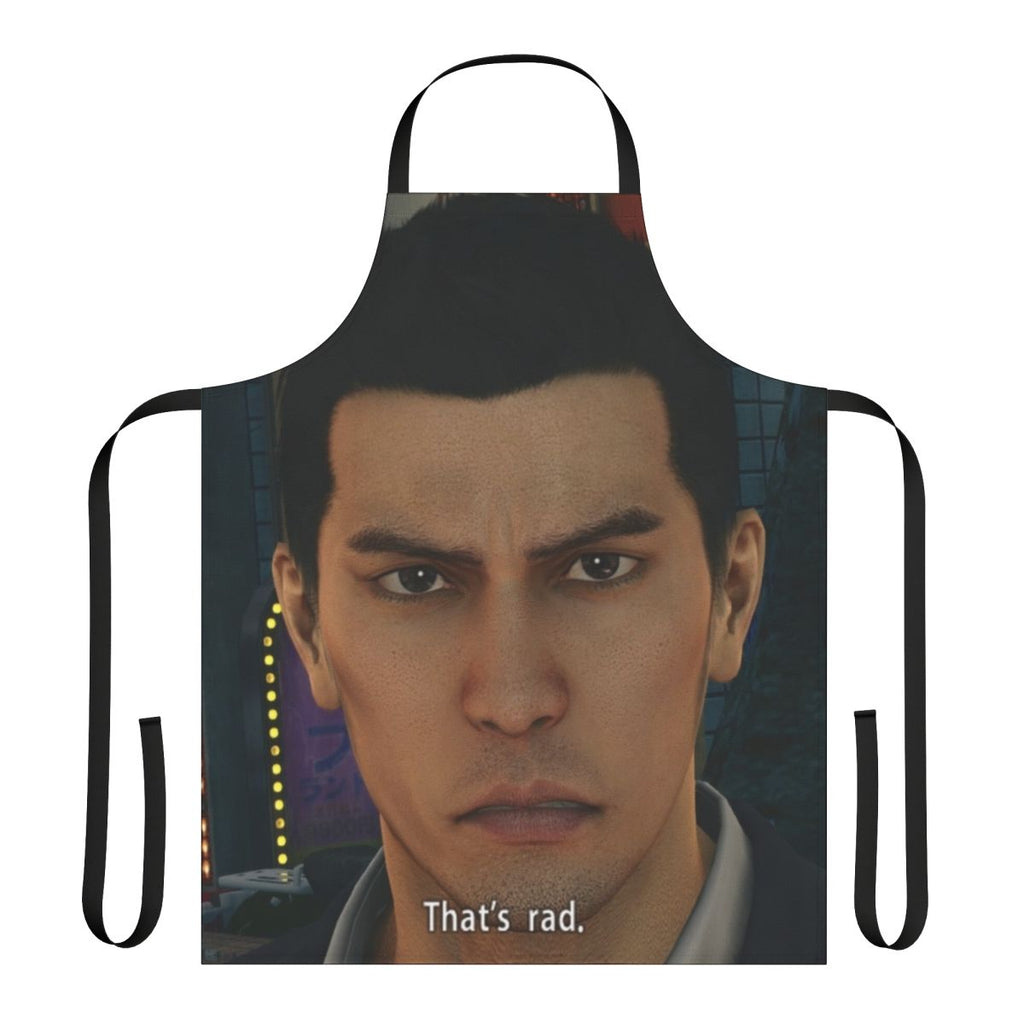 Yakuza-inspired apron featuring Kiryu Kazuma, the iconic protagonist from the Ryu ga Gotoku series