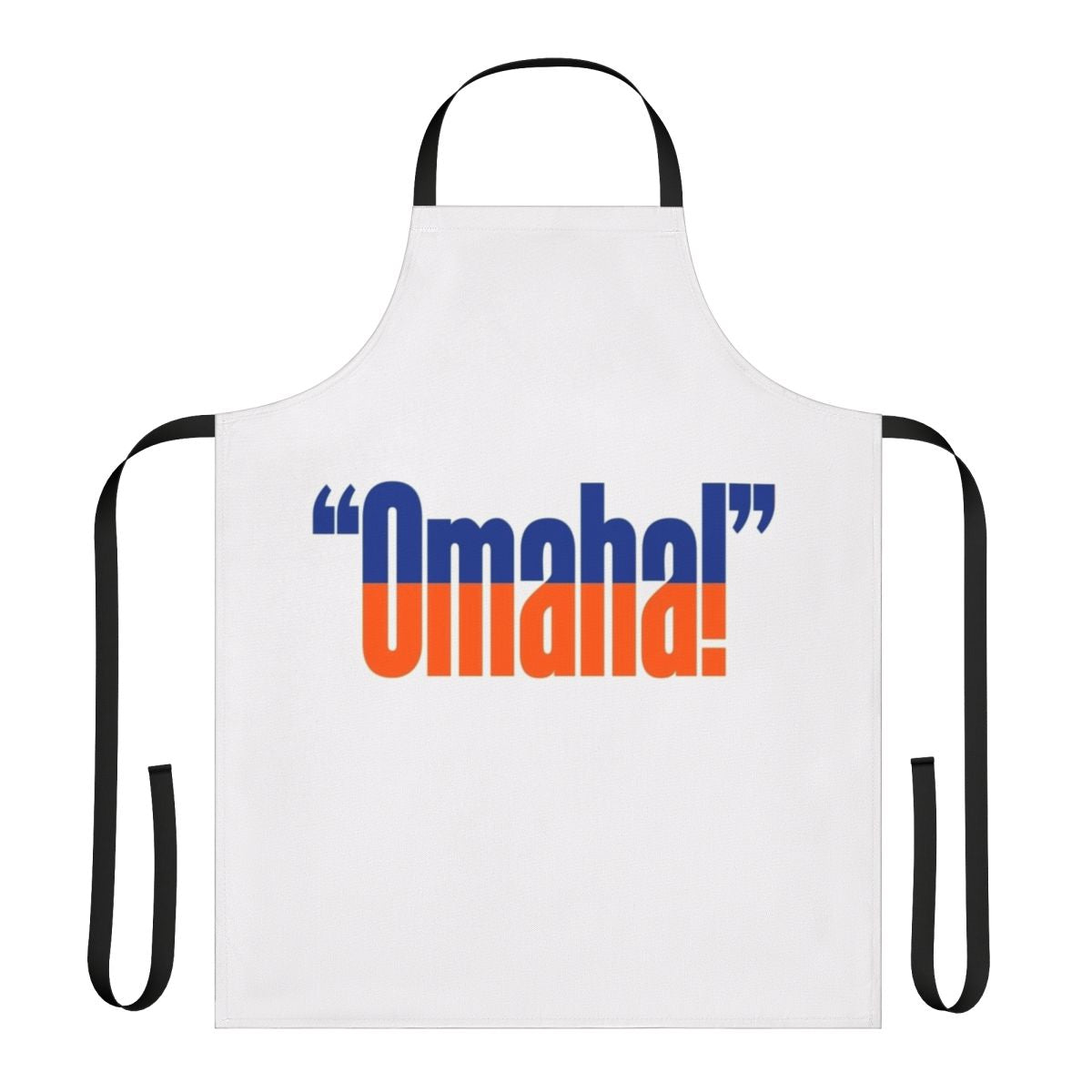 Yell apron featuring Denver Broncos colors and design