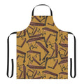 Yellow apron featuring a vibrant xylophone musical instrument pattern
