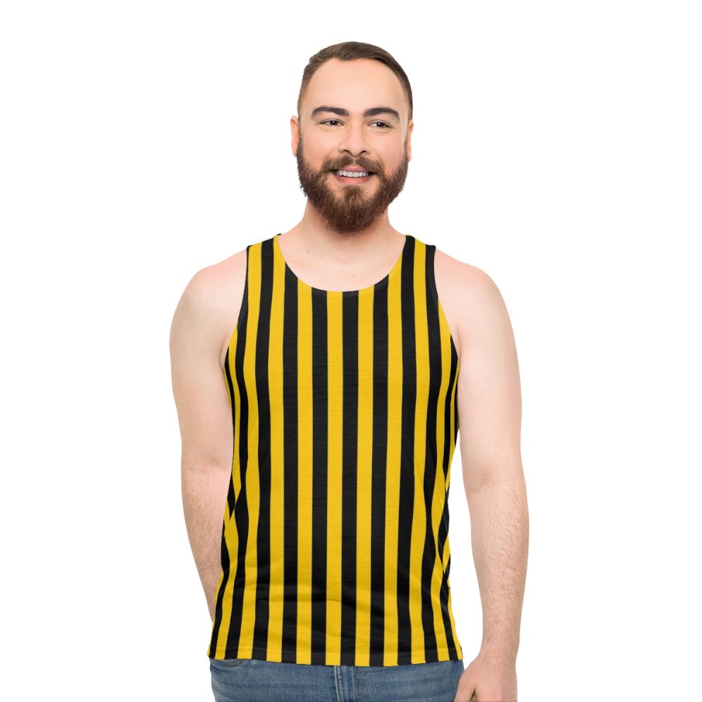 Yellow and Black Striped Pattern Unisex Tank Top
