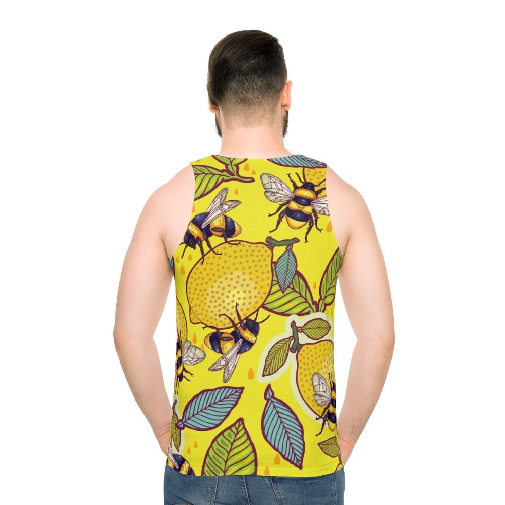 Yellow Lemon and Bee Garden Unisex Tank Top