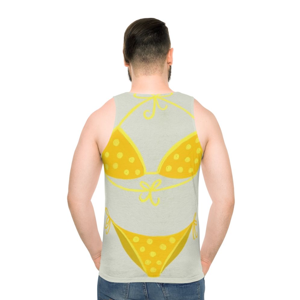 Yellow polka dot unisex tank top