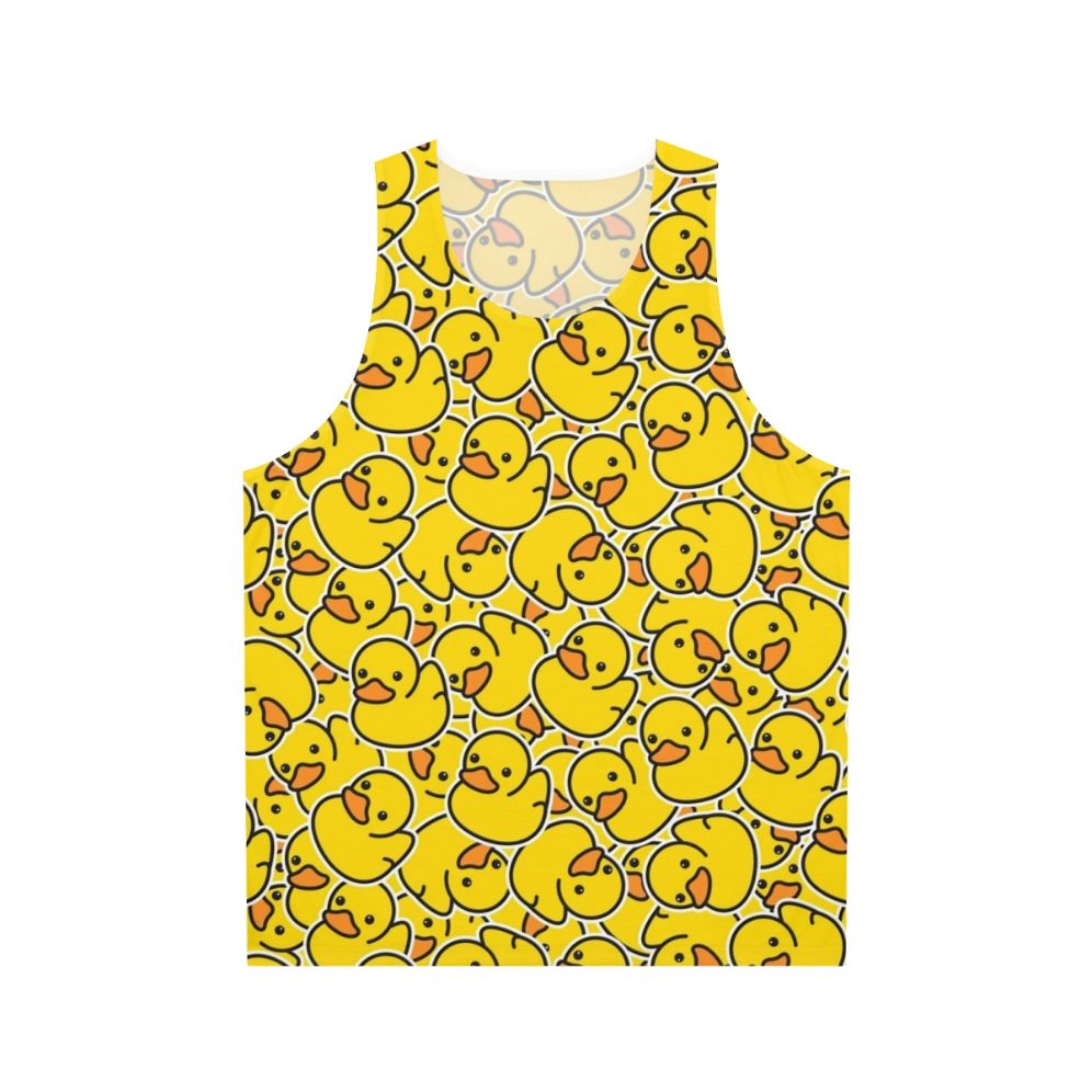 Yellow rubber duck unisex tank top