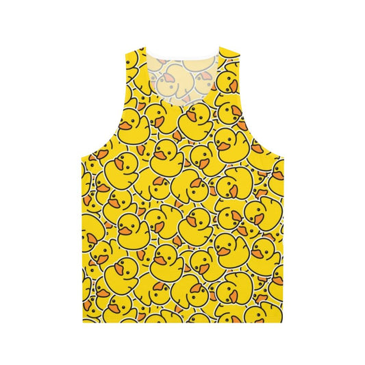 Yellow rubber duck unisex tank top