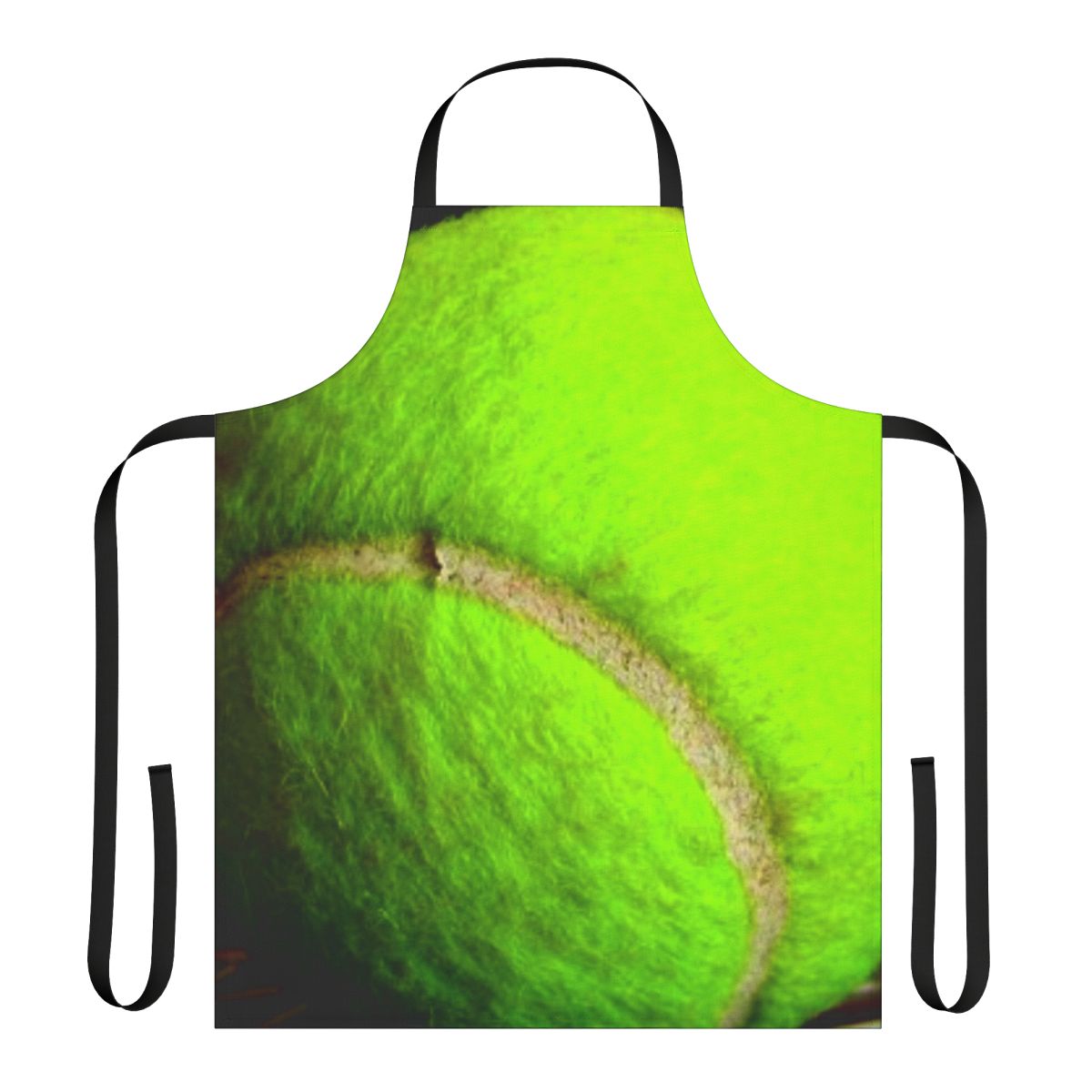 Yellow apron with tennis ball design, perfect for tennis enthusiasts