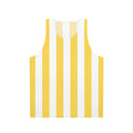 Yellow and white vertical striped unisex tank top