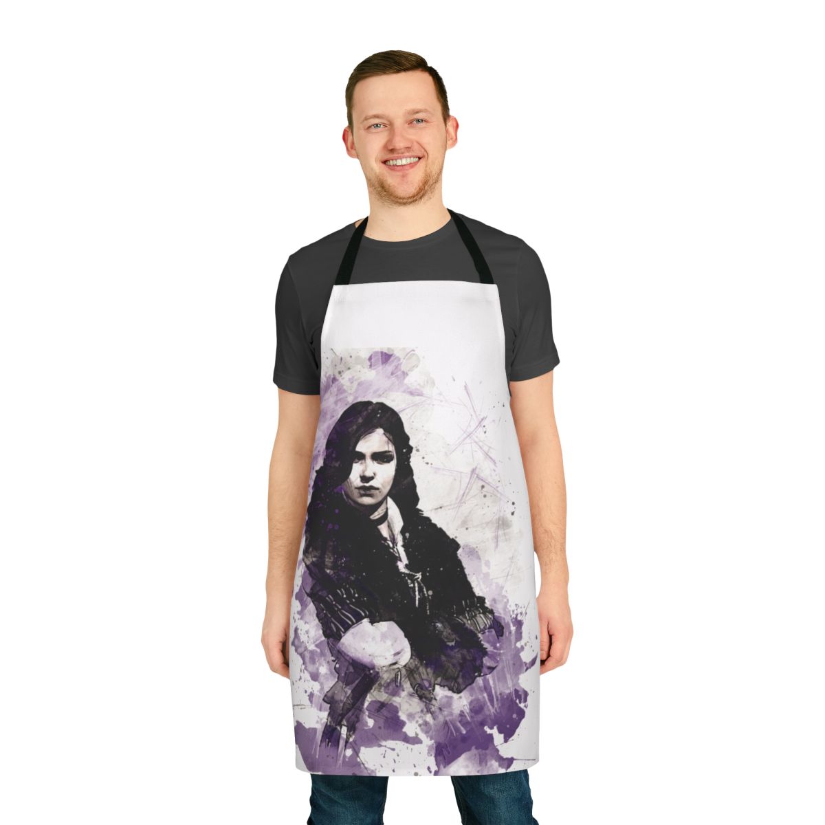 Artwork of Yennefer from The Witcher series printed on a high-quality apron.