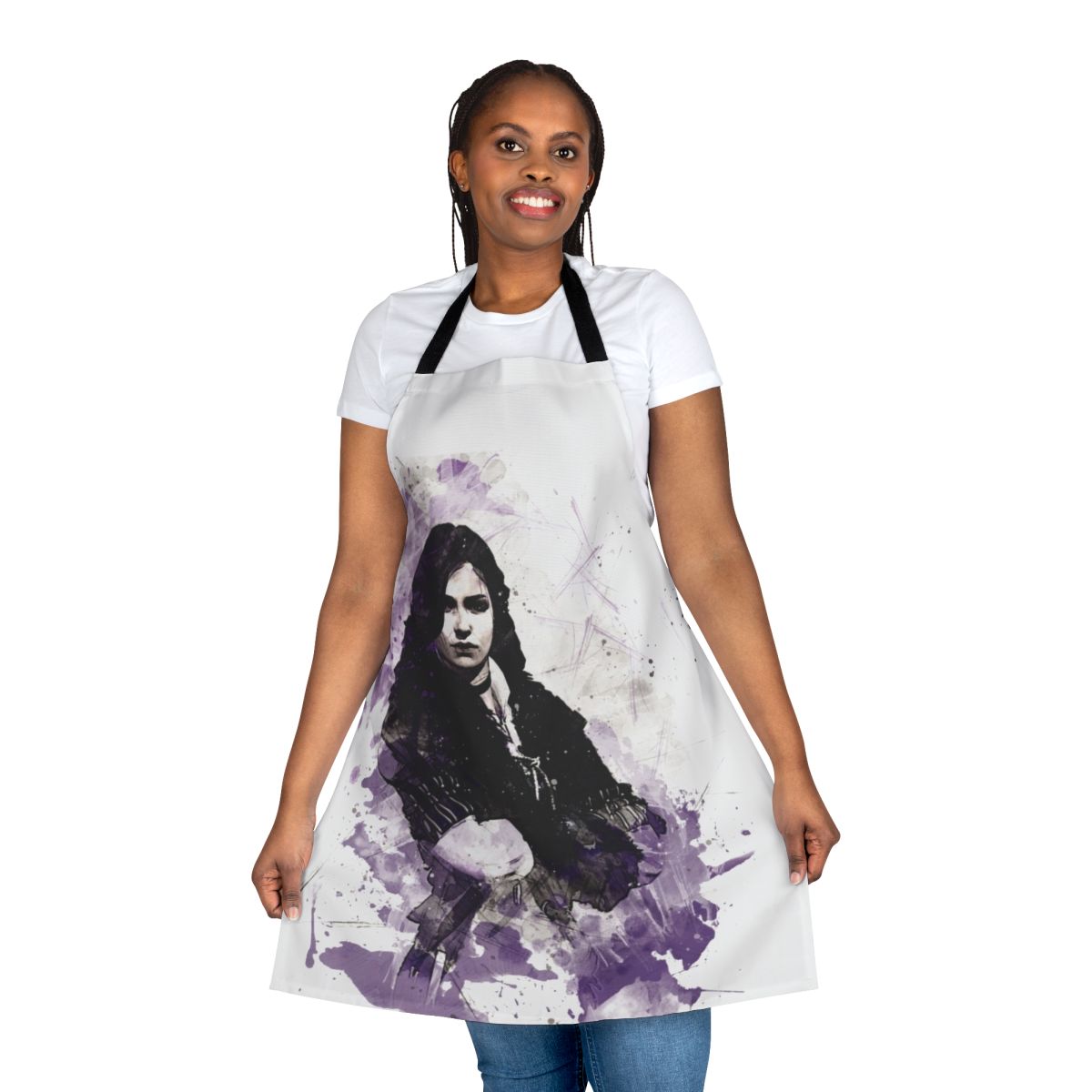 Artwork of Yennefer from The Witcher series printed on a high-quality apron.