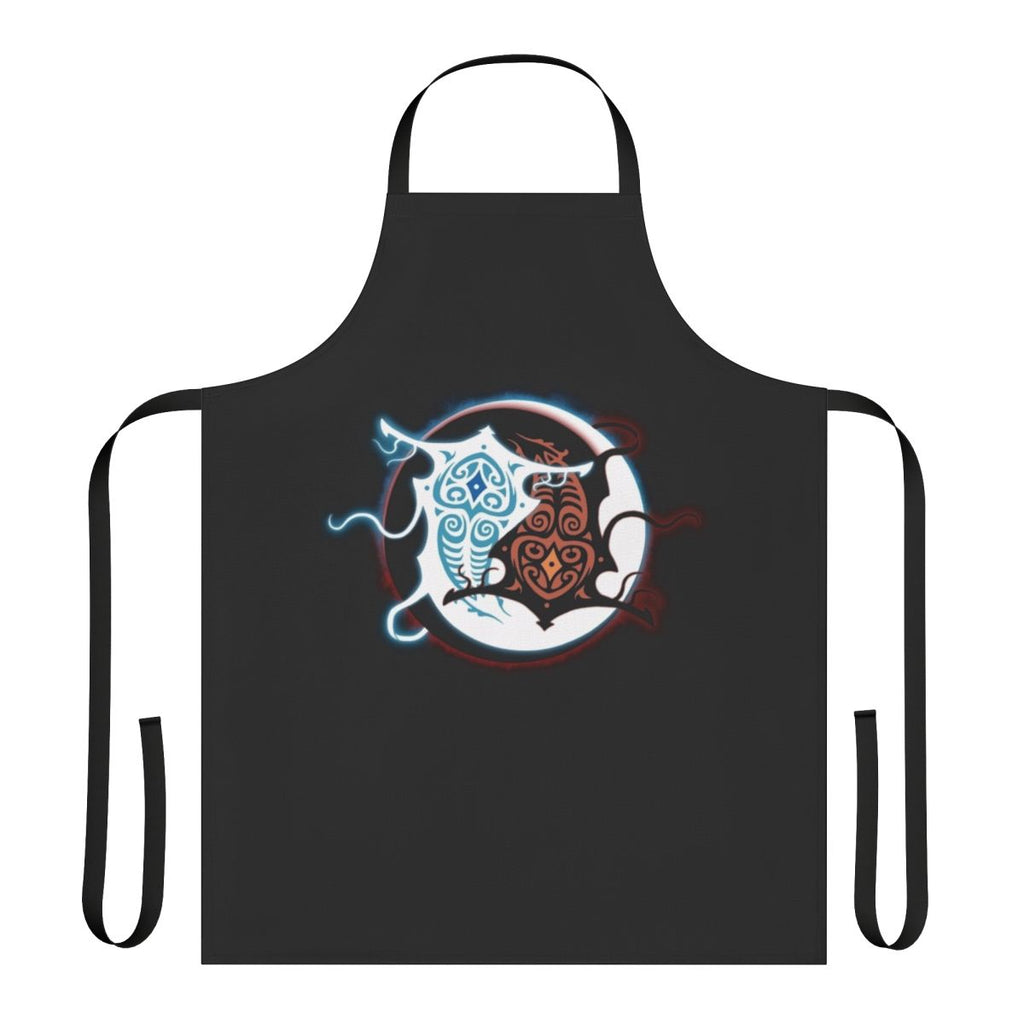 Yin Yang Inspired Apron with Avatar: The Last Airbender and Legend of Korra Symbols