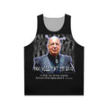 Unisex tank top with "You Will Eat the Bugs" message