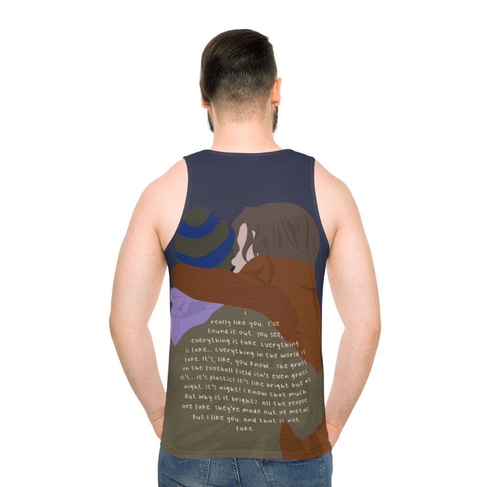 Unisex tank top with 'I Like You' quote and Young Royals inspired design