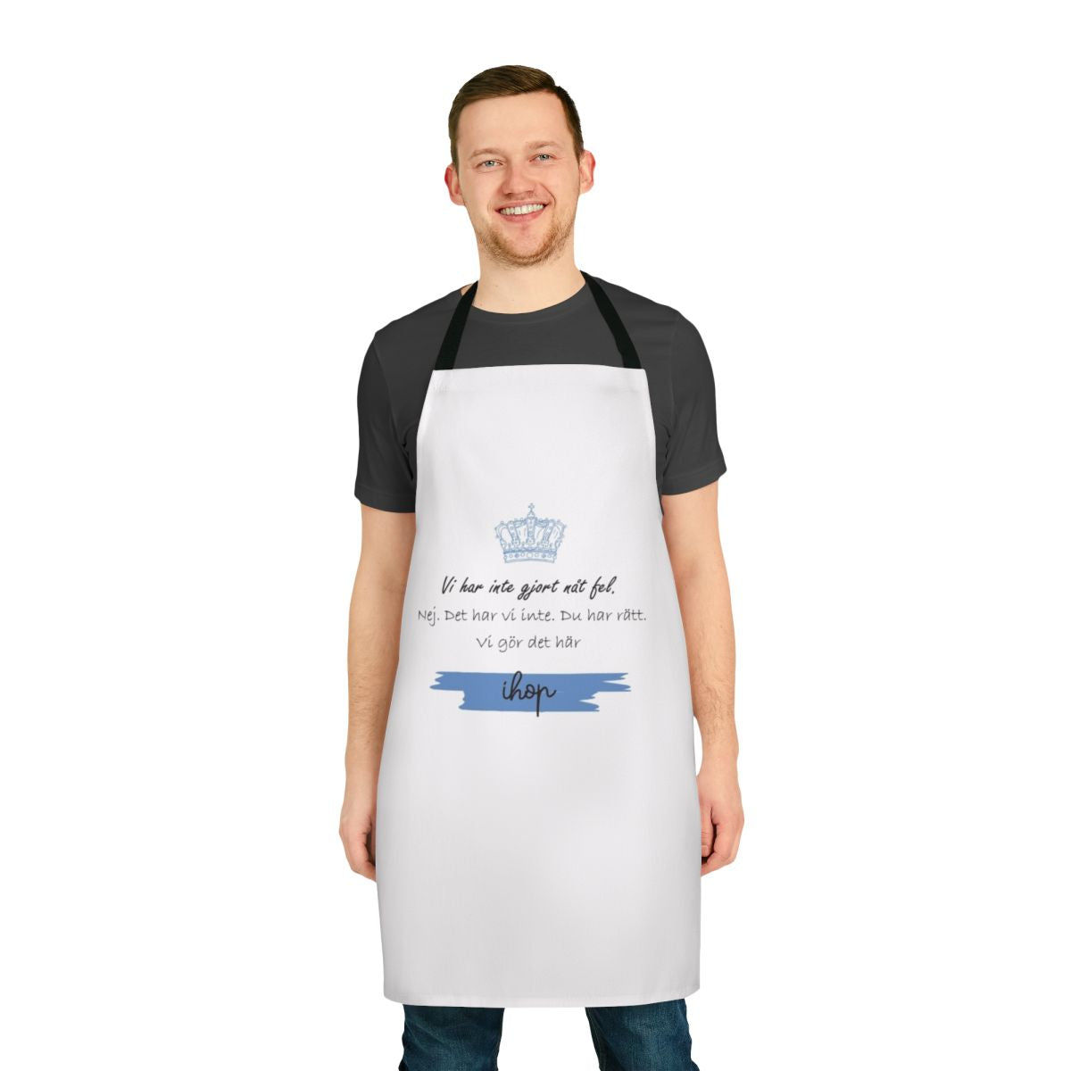 Young Royals-inspired apron featuring a line art design of Prince Wilhelm and Simon Eriksson