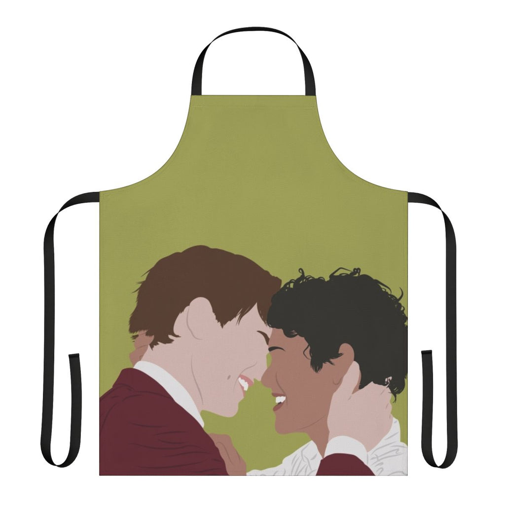 Young Royals inspired apron featuring a line art design of Prince Wilhelm and Simon Eriksson.