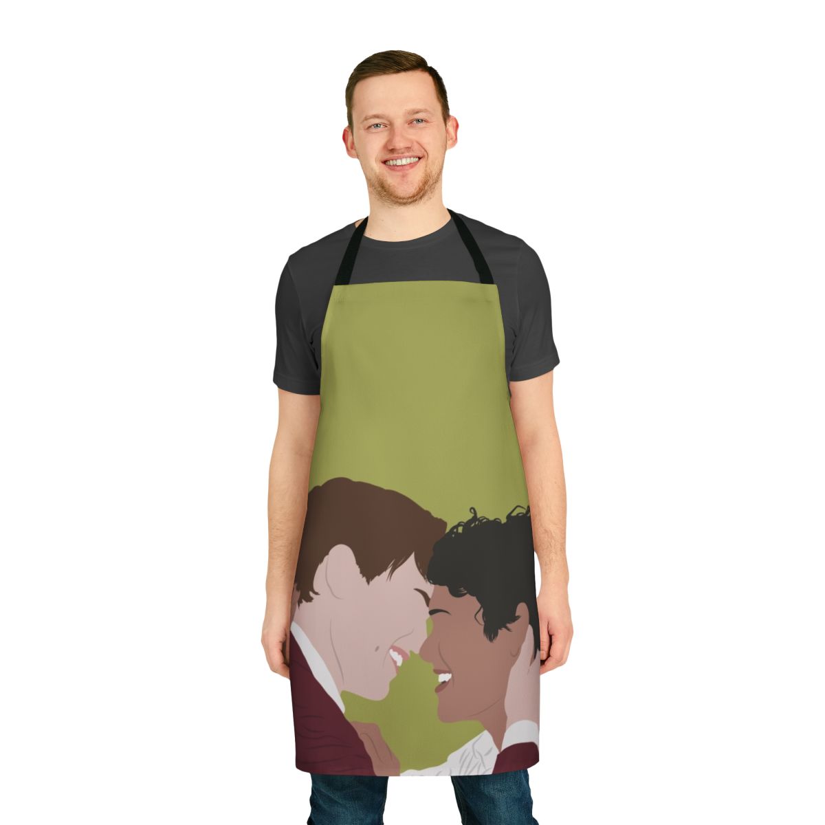 Young Royals inspired apron featuring a line art design of Prince Wilhelm and Simon Eriksson.