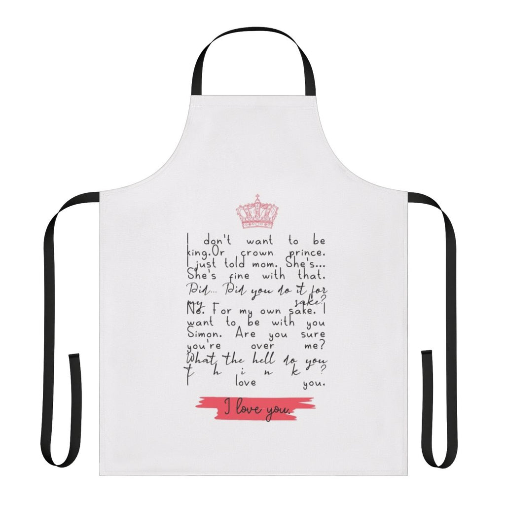 Apron featuring a line art design of Prince Wilhelm and Simon Eriksson from the Netflix series Young Royals.