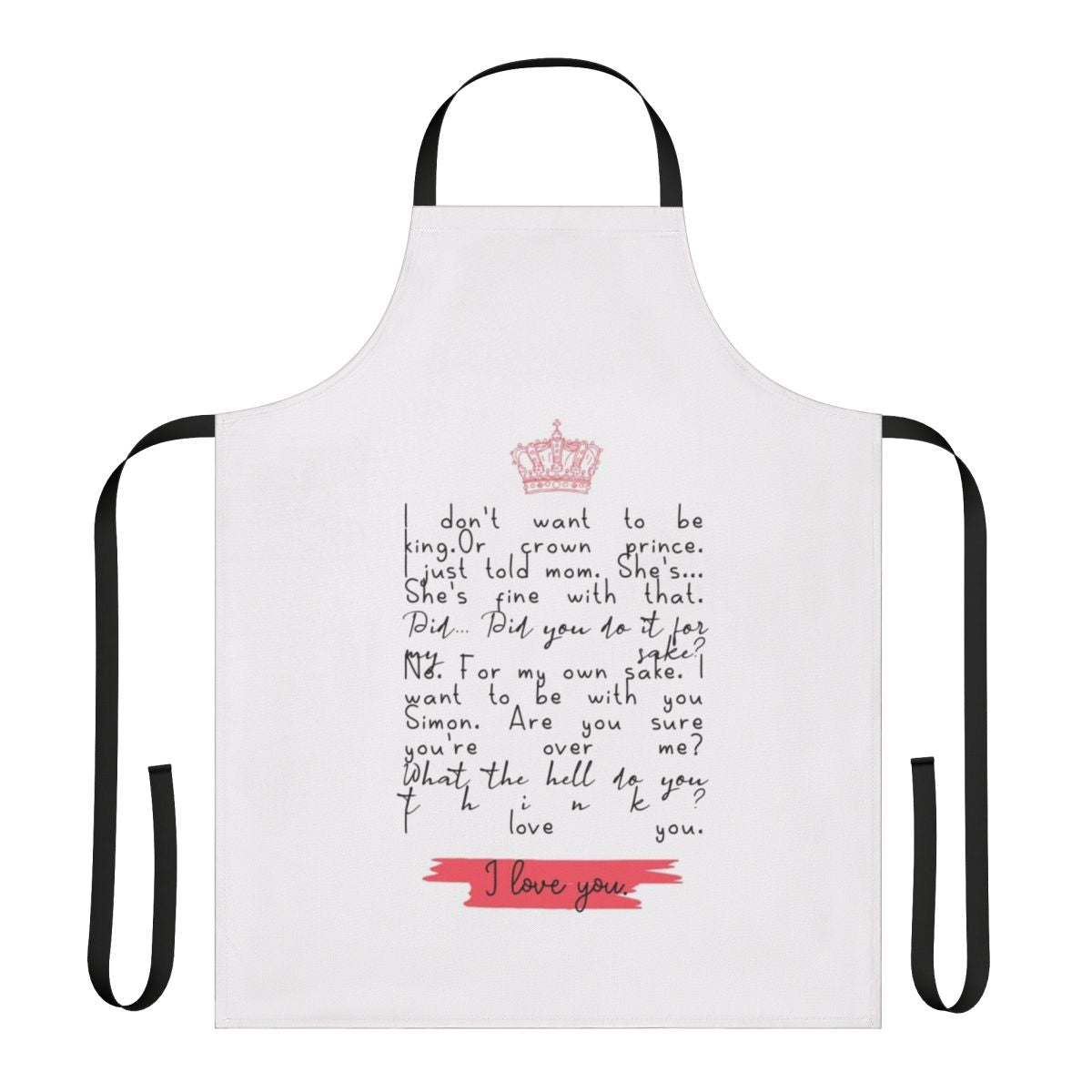 Apron featuring a line art design of Prince Wilhelm and Simon Eriksson from the Netflix series Young Royals.