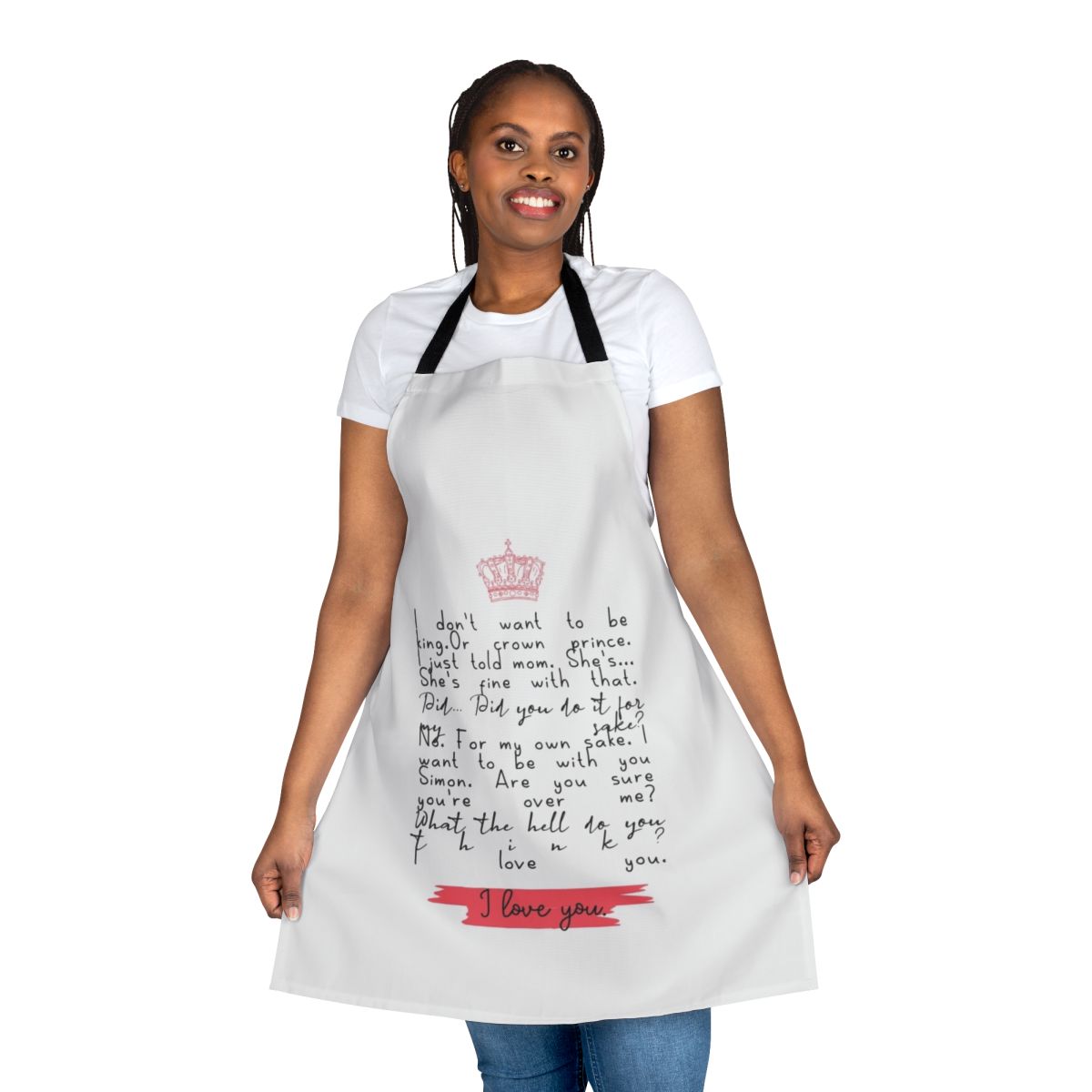 Apron featuring a line art design of Prince Wilhelm and Simon Eriksson from the Netflix series Young Royals.