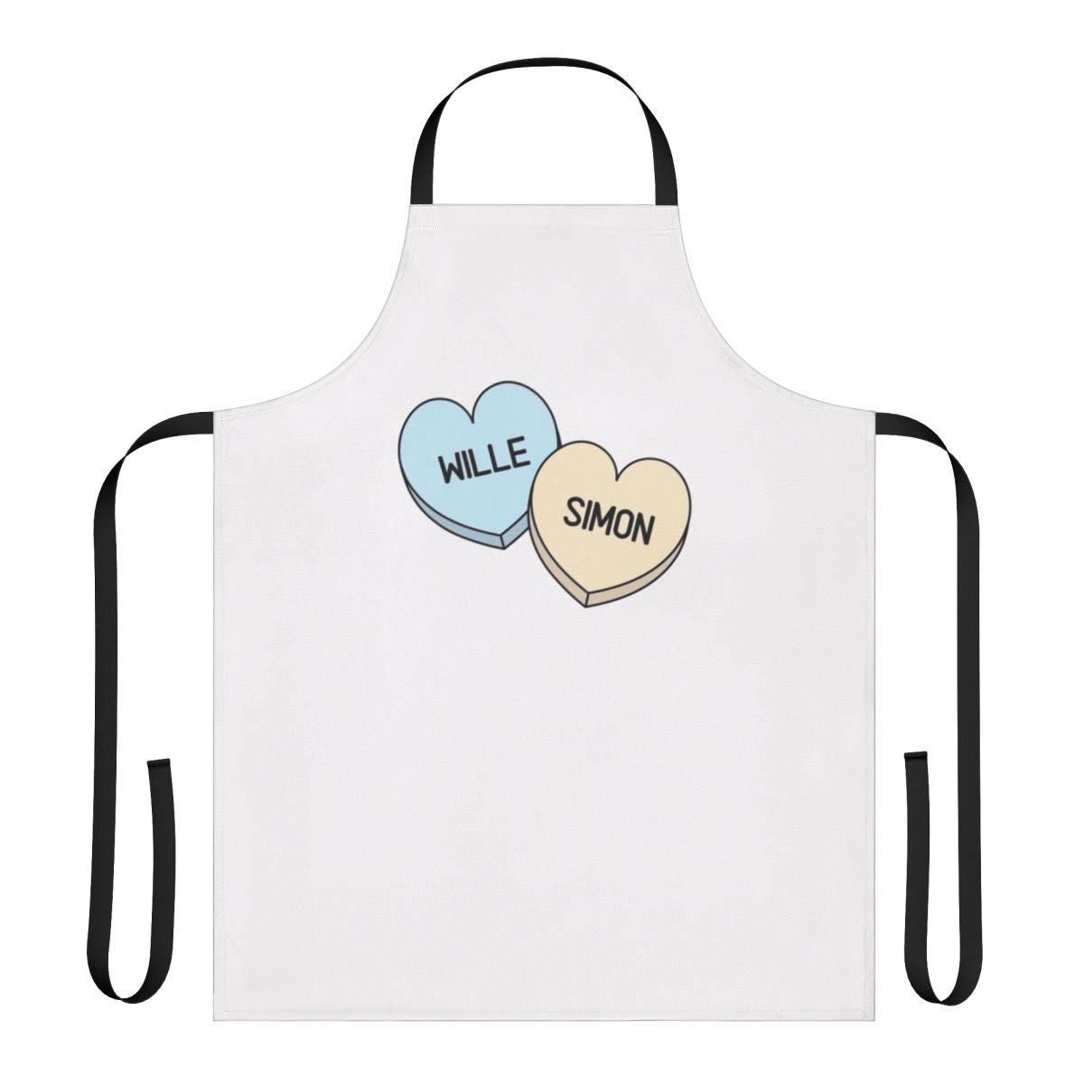Apron featuring candy hearts design inspired by the Netflix series Young Royals