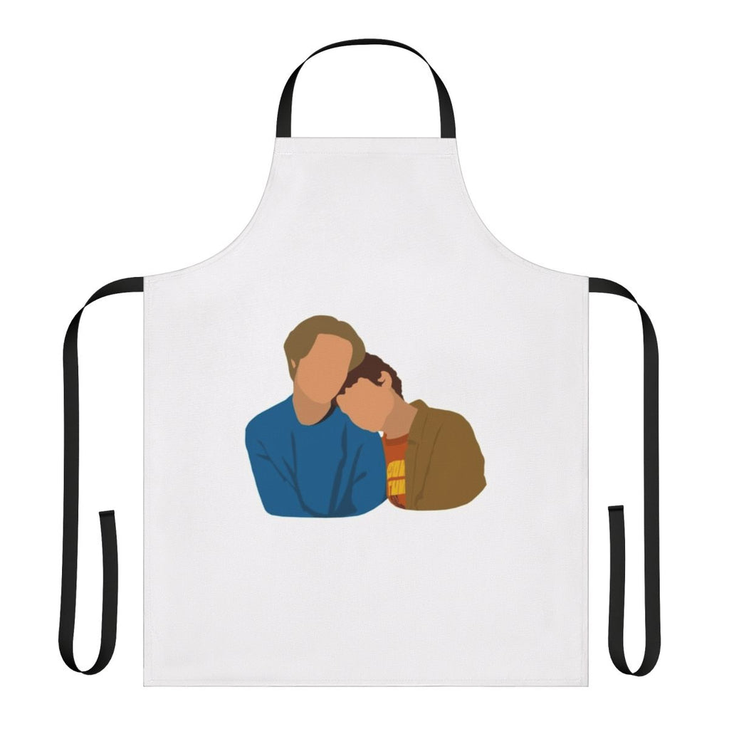 Stylish poster-inspired apron featuring the characters from the Netflix series Young Royals