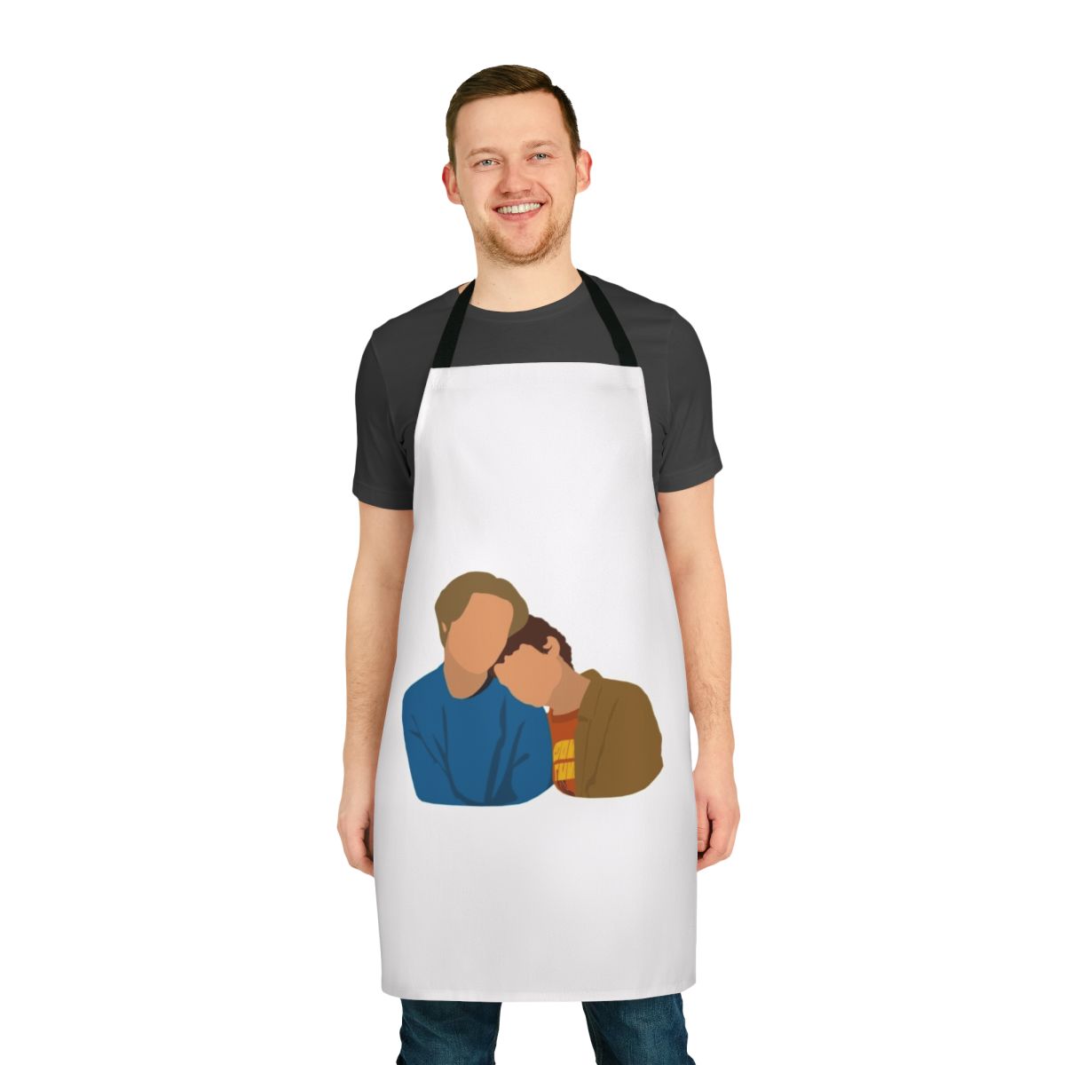 Stylish poster-inspired apron featuring the characters from the Netflix series Young Royals