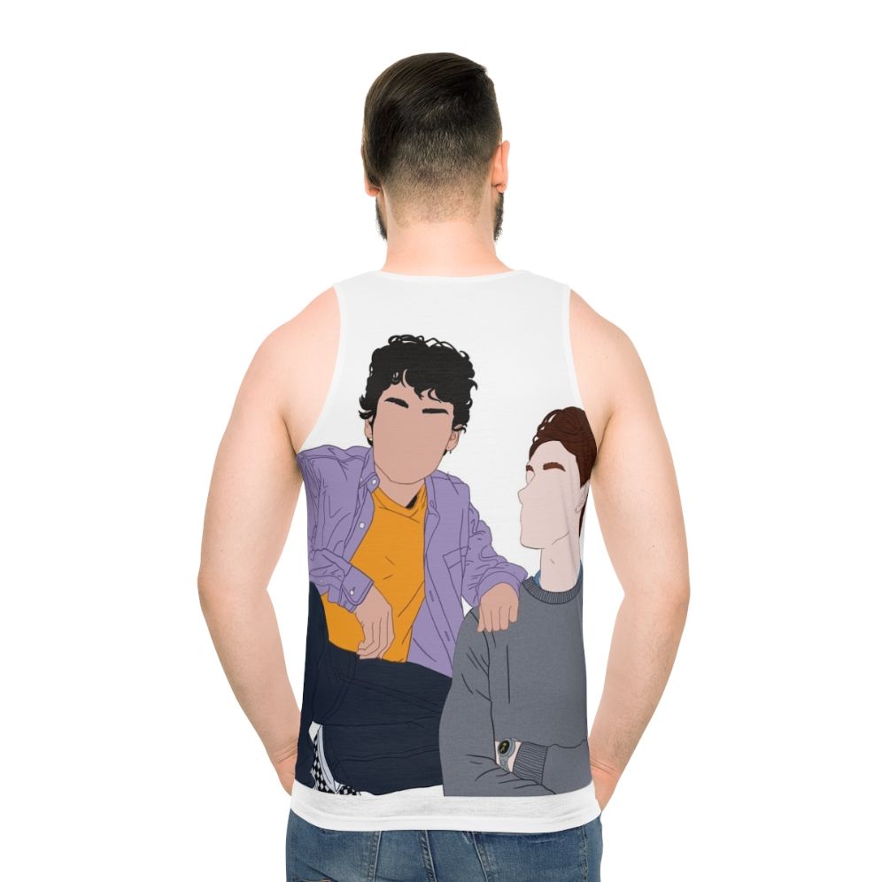 Model wearing Young Royals unisex tank top