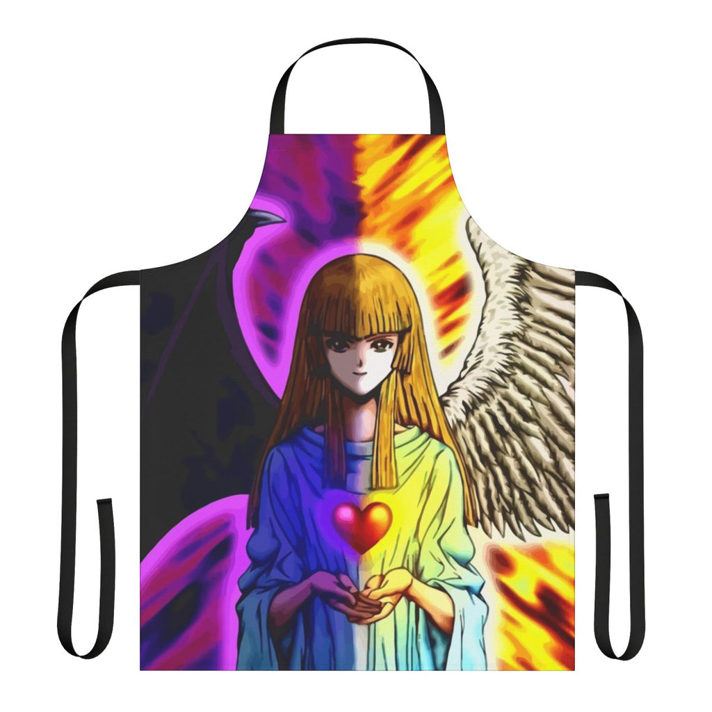 Yu-Gi-Oh! themed apron featuring the iconic Change of Heart card and other popular characters and symbols from the anime series.