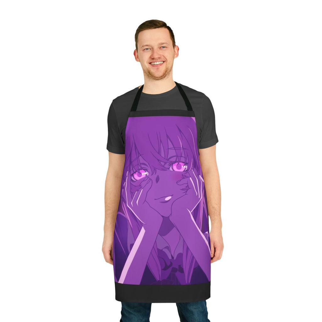 Yuno Gasai-inspired anime apron featuring the character from the Mirai Nikki Future Diary series