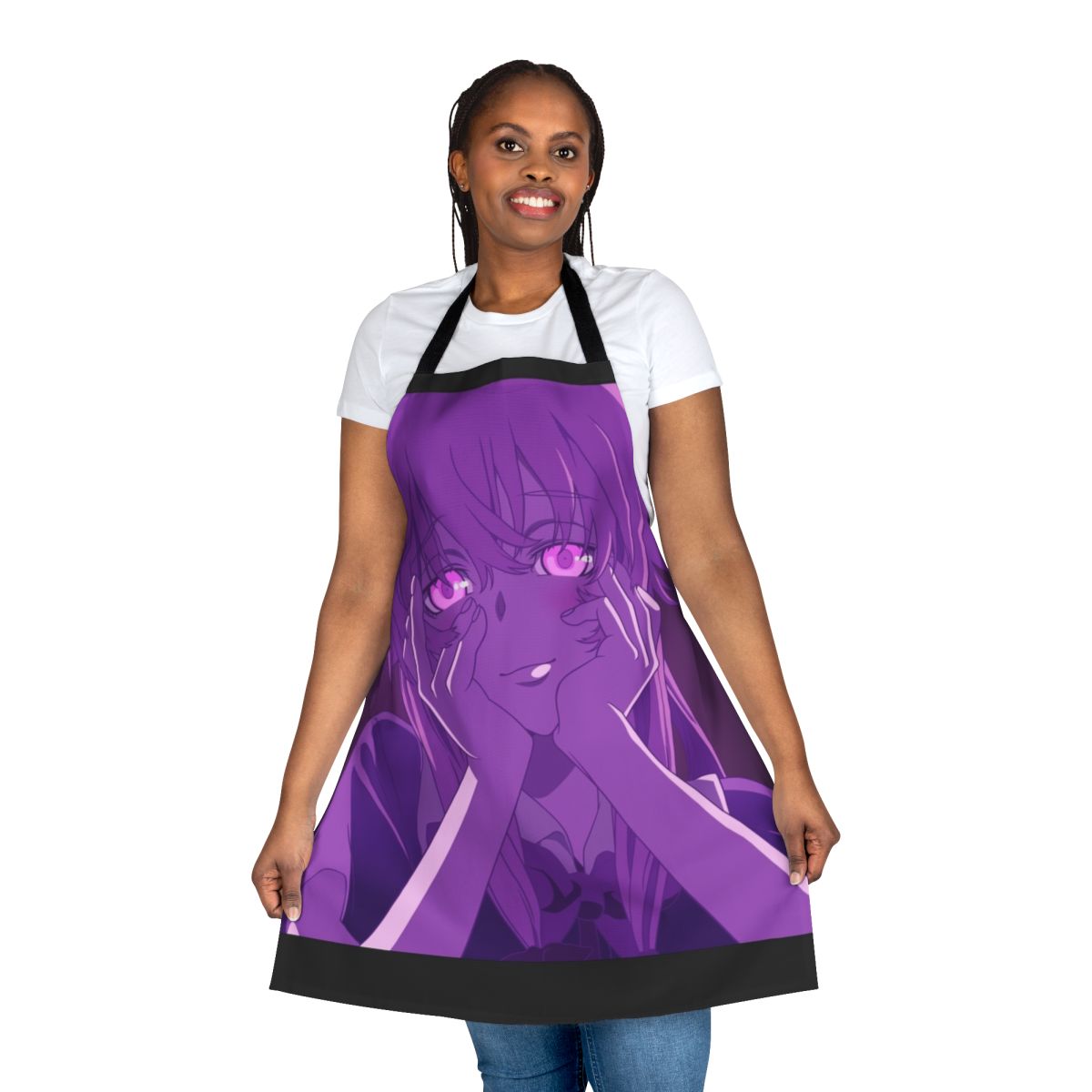 Yuno Gasai-inspired anime apron featuring the character from the Mirai Nikki Future Diary series