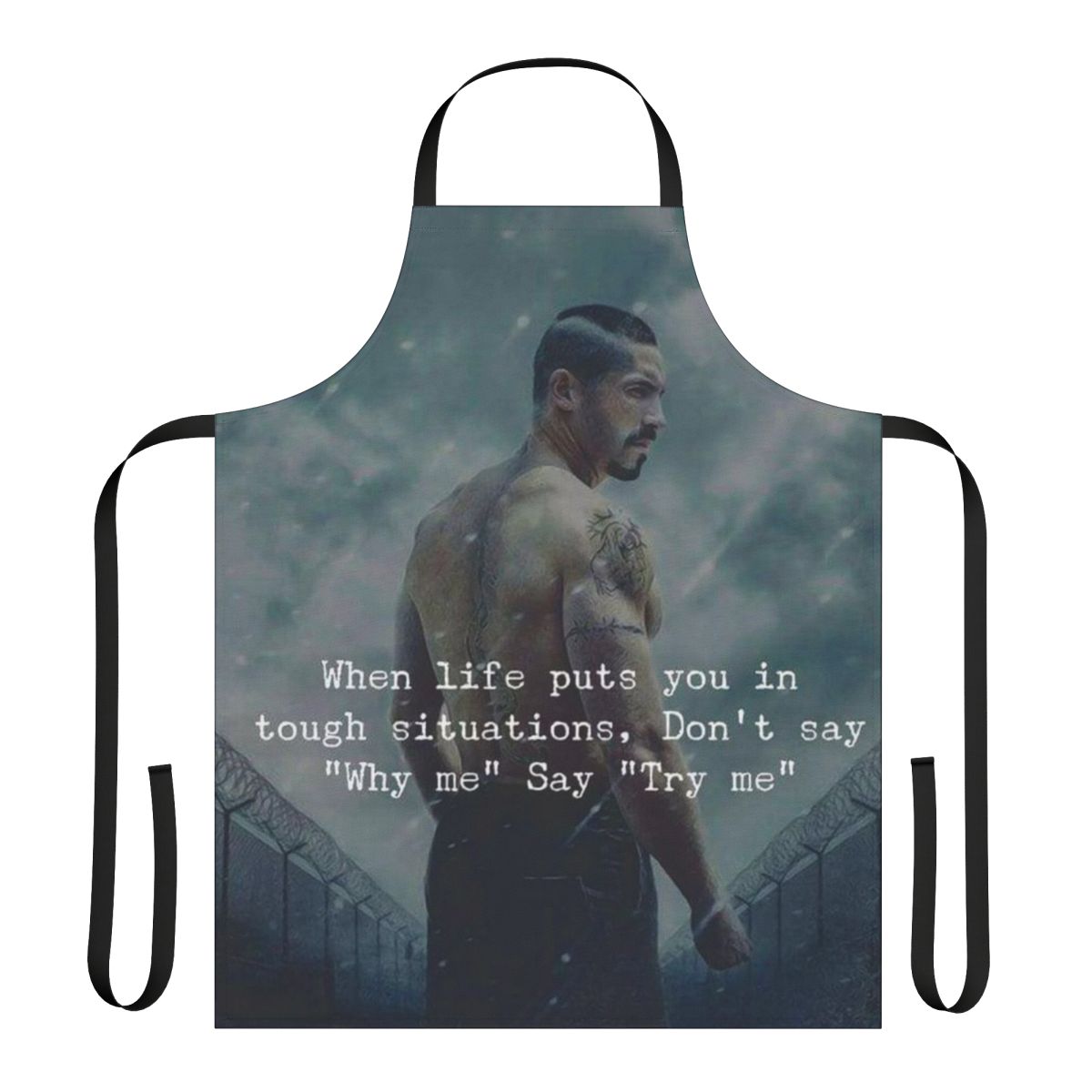 Yuri Boyka Inspired Apron with Vintage and 80s Movie Design