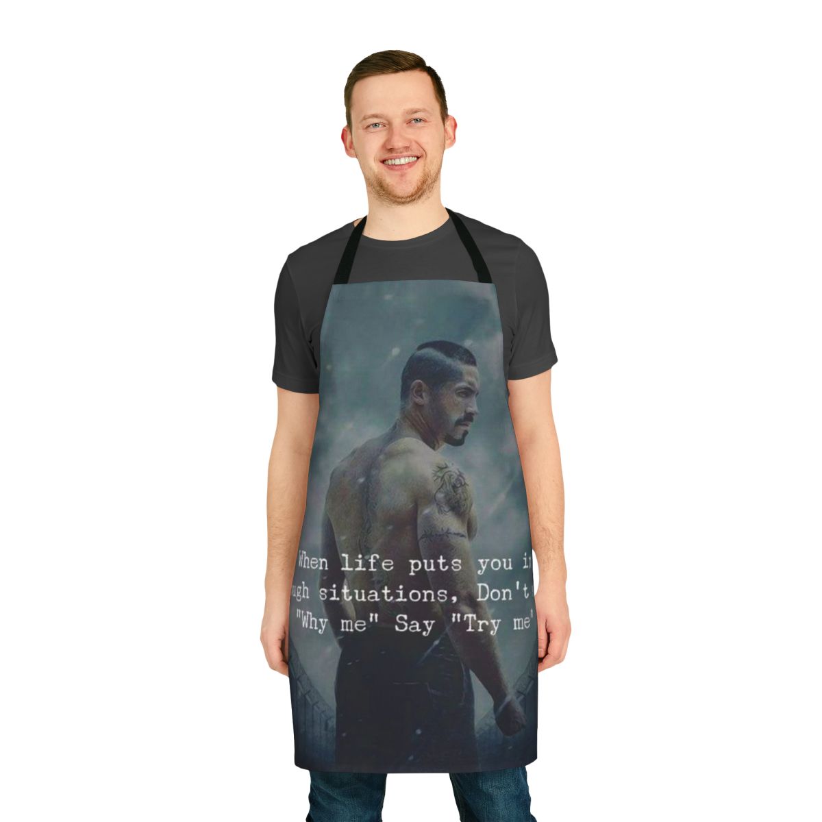 Yuri Boyka Inspired Apron with Vintage and 80s Movie Design
