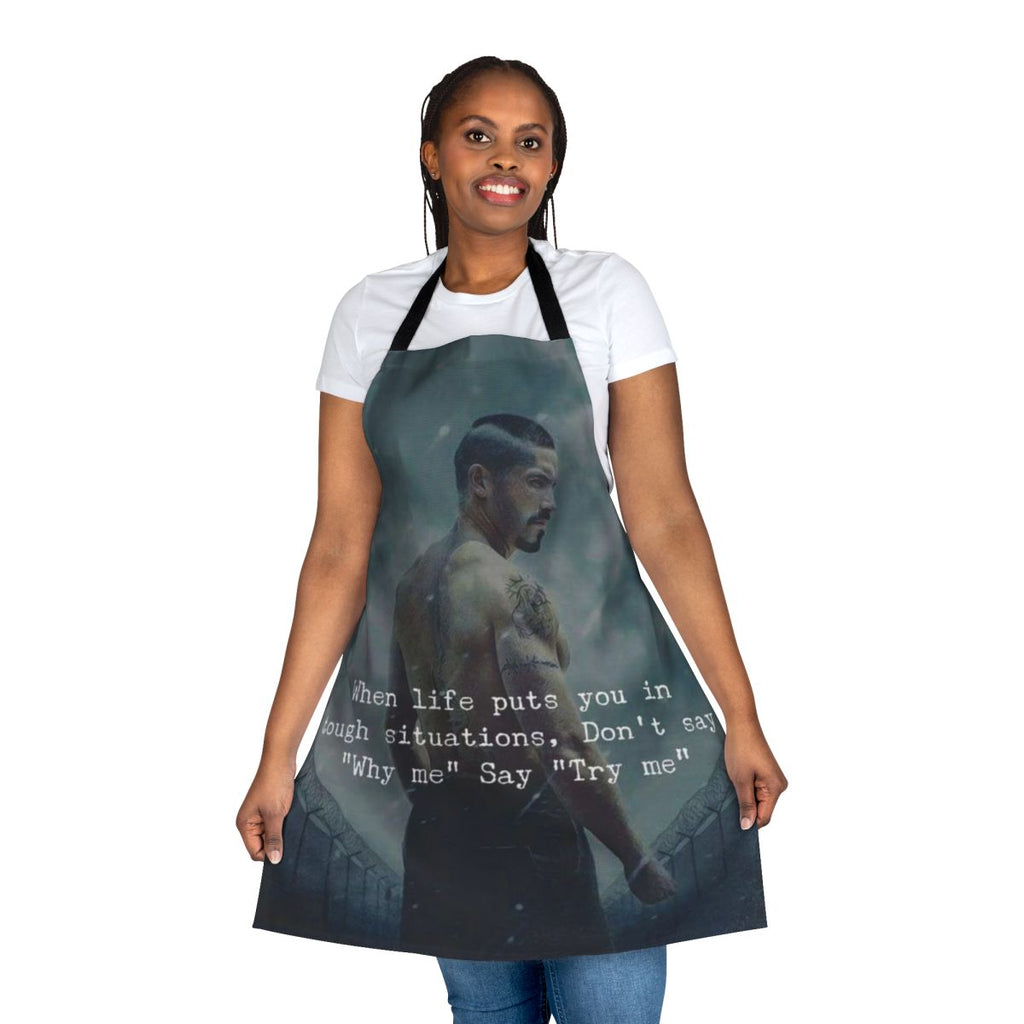 Yuri Boyka Inspired Apron with Vintage and 80s Movie Design