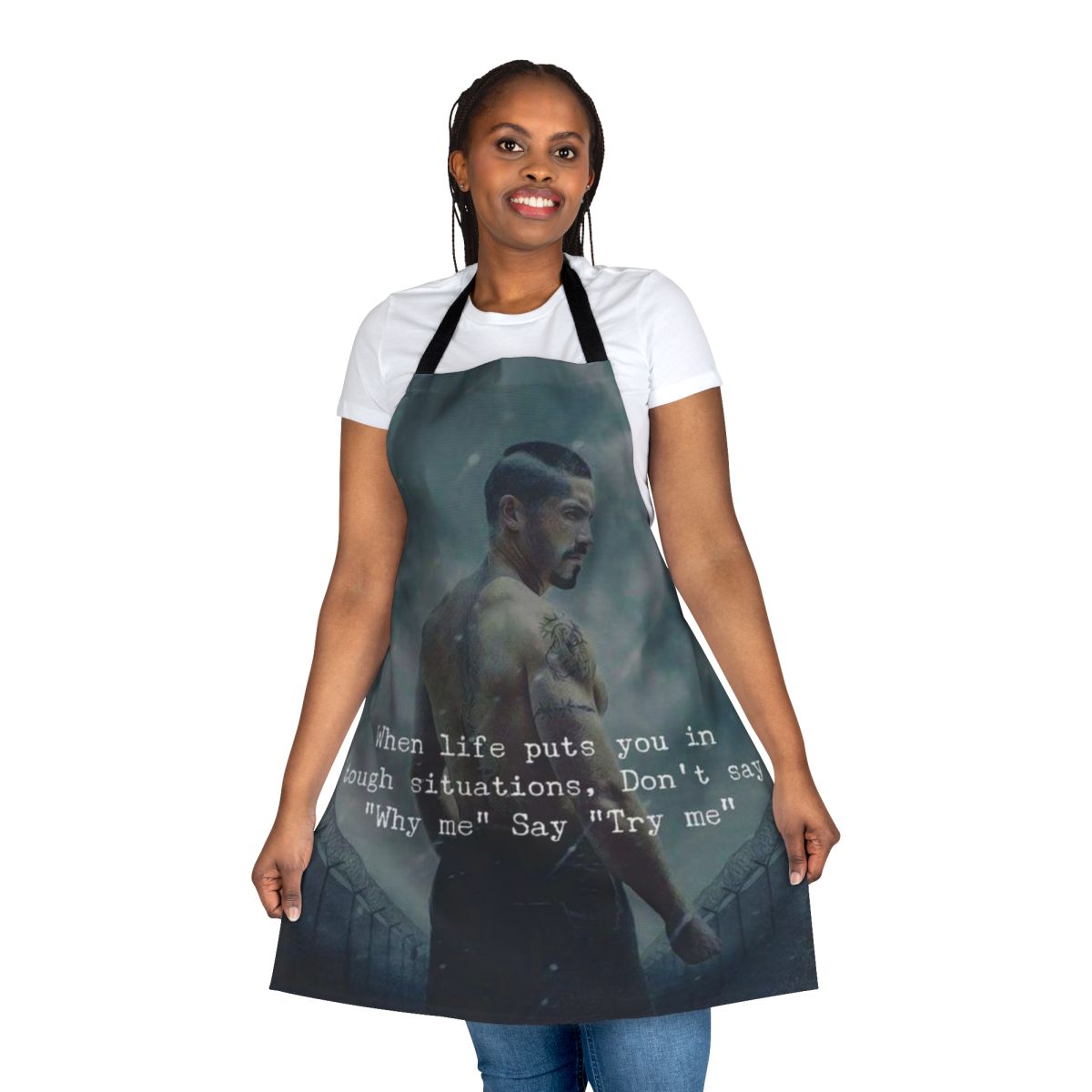 Yuri Boyka Inspired Apron with Vintage and 80s Movie Design