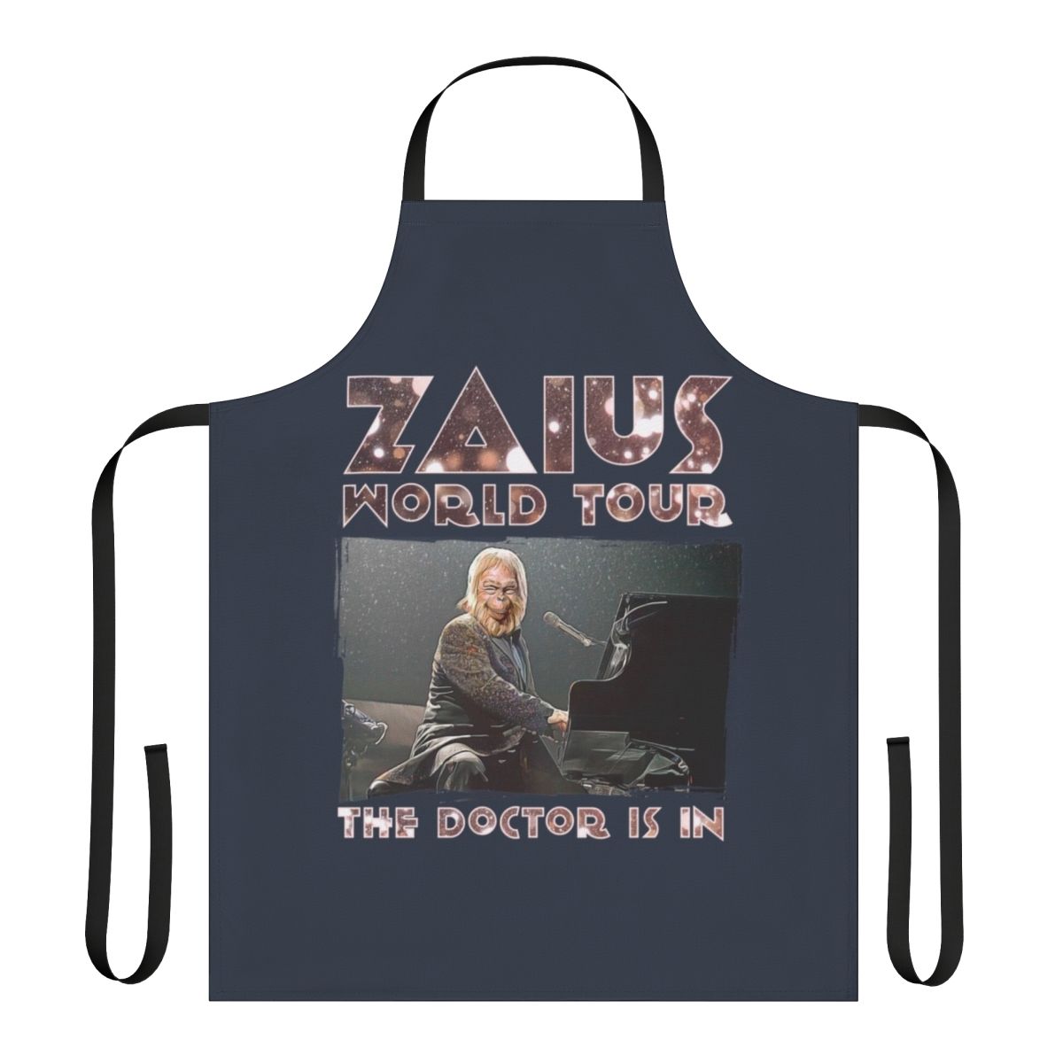 Zaius-Inspired Doctor Apron featuring a parody of the Planet of the Apes "World Tour" theme