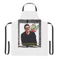Zak Bagans-inspired apron with a black and white design and a quote