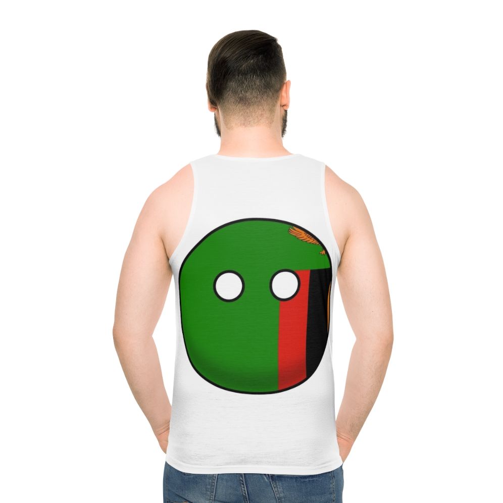Zambia flag countryball design on a unisex tank top