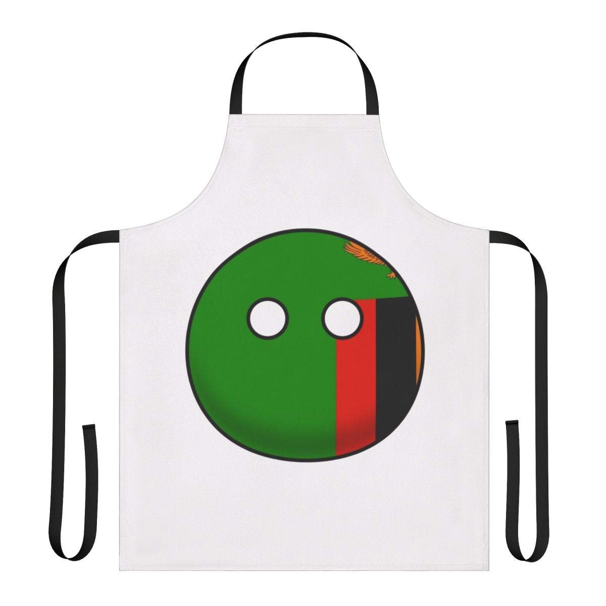 Zambia inspired countryball design printed on a high-quality apron for cooking and baking.