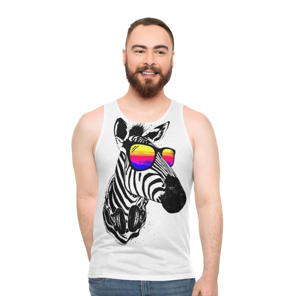 Zebra print unisex tank top