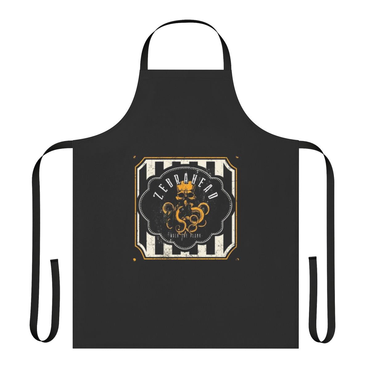 Zebrahead-inspired apron featuring an octo skull design