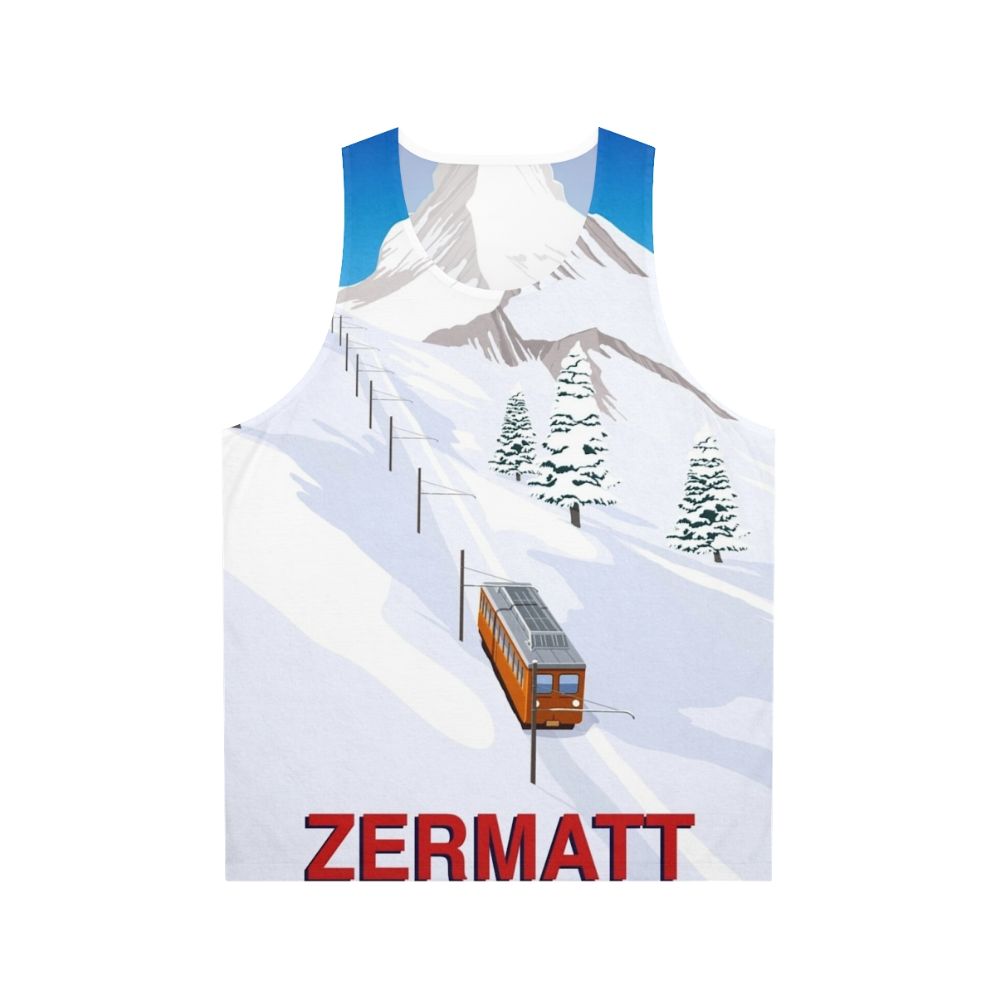 Zermatt Unisex Tank Top with Retro Ski Design