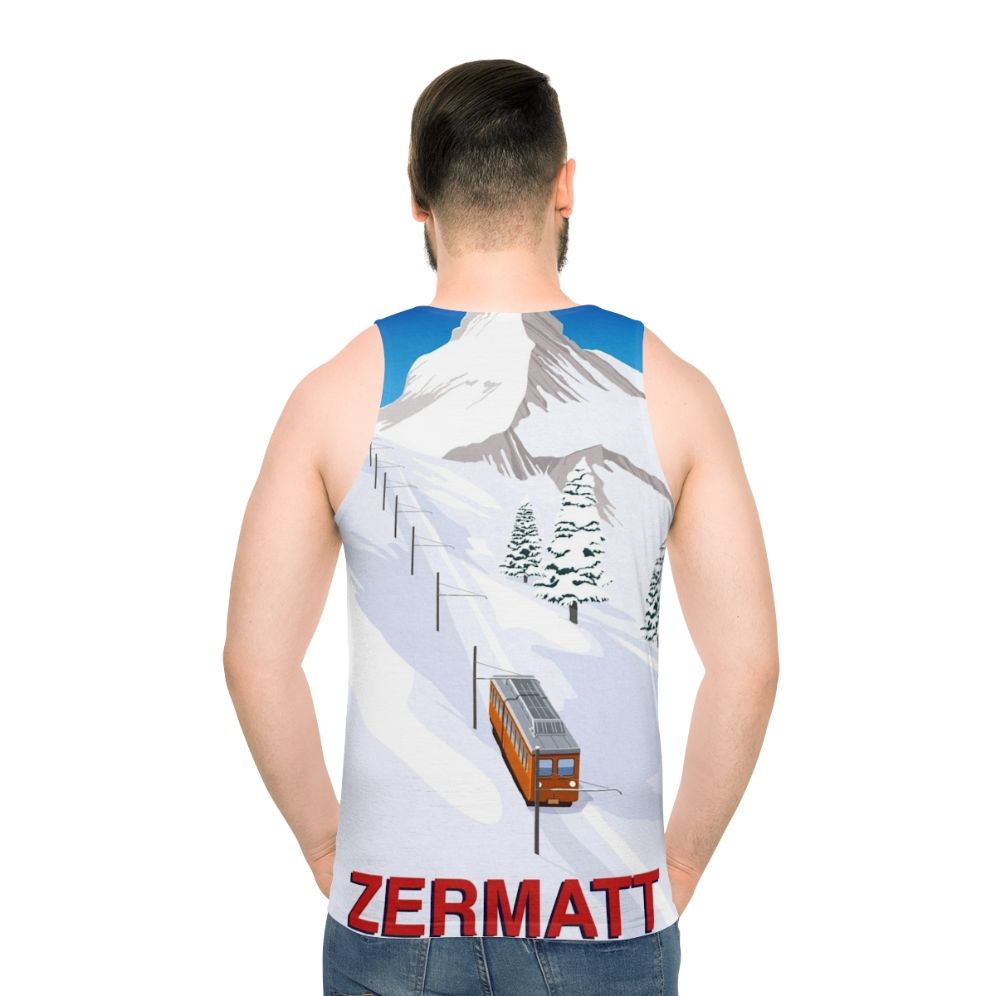 Zermatt Unisex Tank Top with Retro Ski Design