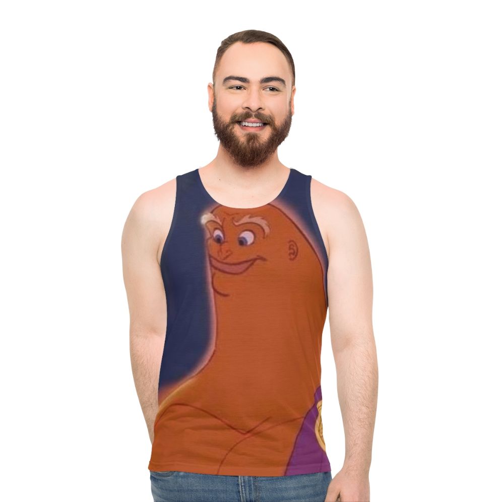 Meme-inspired Zeus no hair unisex tank top