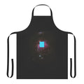 Zima Blue themed kitchen apron with tile, robot, and death inspired artwork