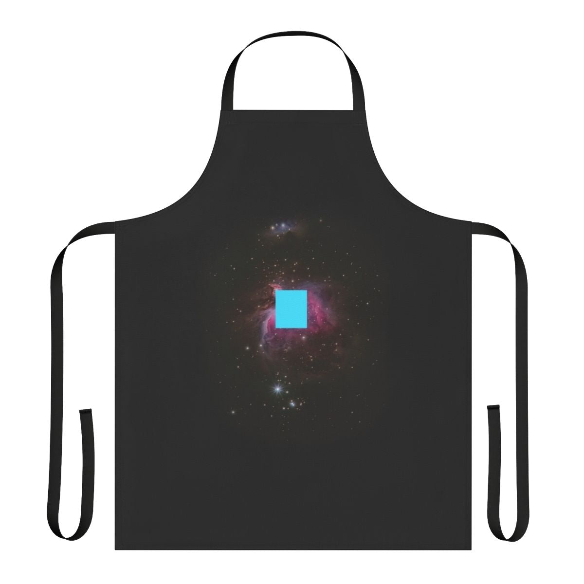 Zima Blue themed kitchen apron with tile, robot, and death inspired artwork
