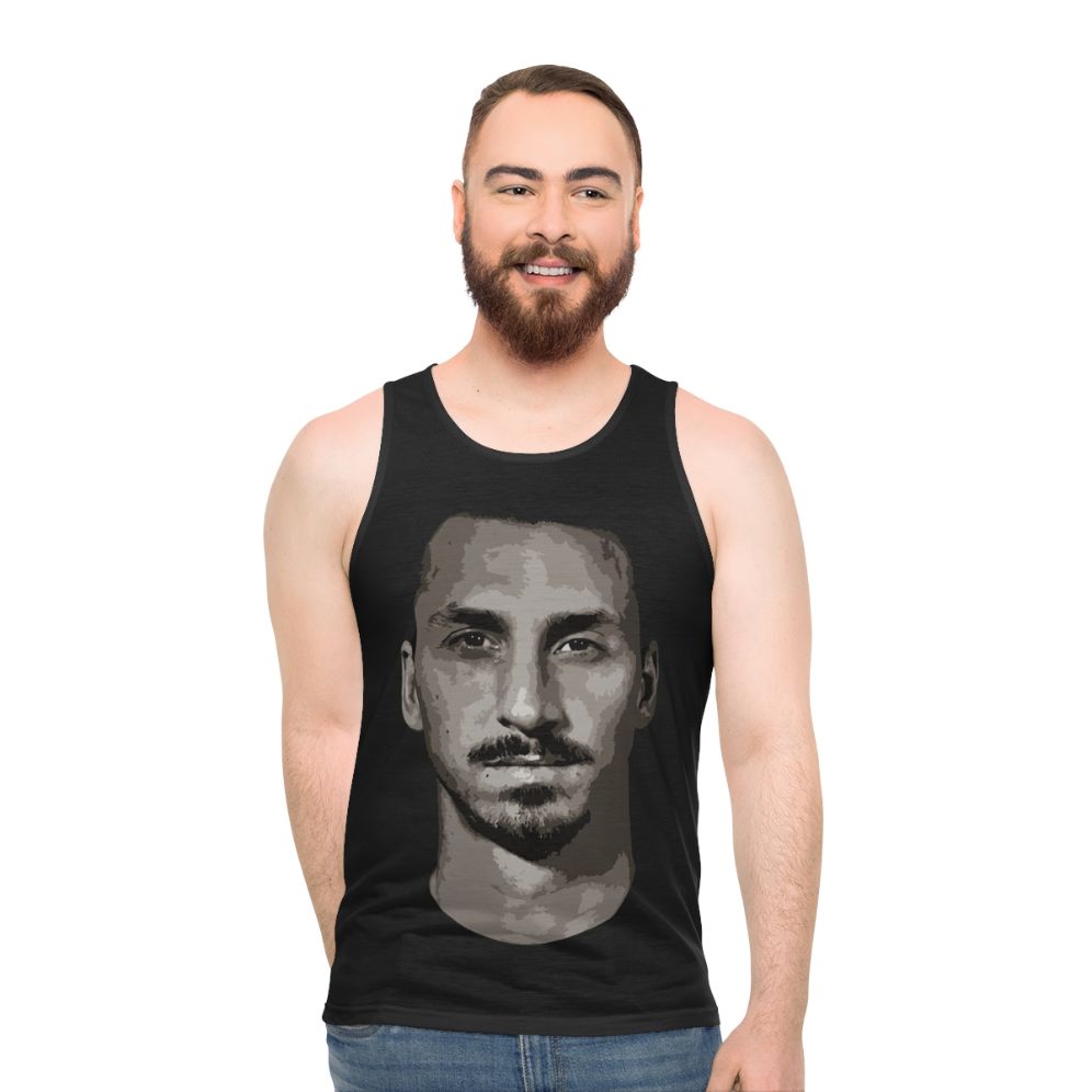 Zlatan Ibrahimovic soccer player sketch design on unisex sports tank top