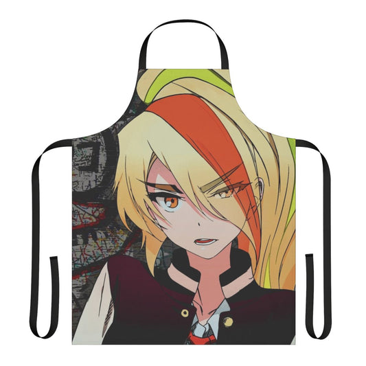 Zombie anime inspired graffiti pattern apron