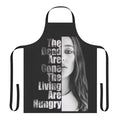 Zombie apocalypse themed apron with the quote "The Dead Are Gone, The Living Are Hungry"