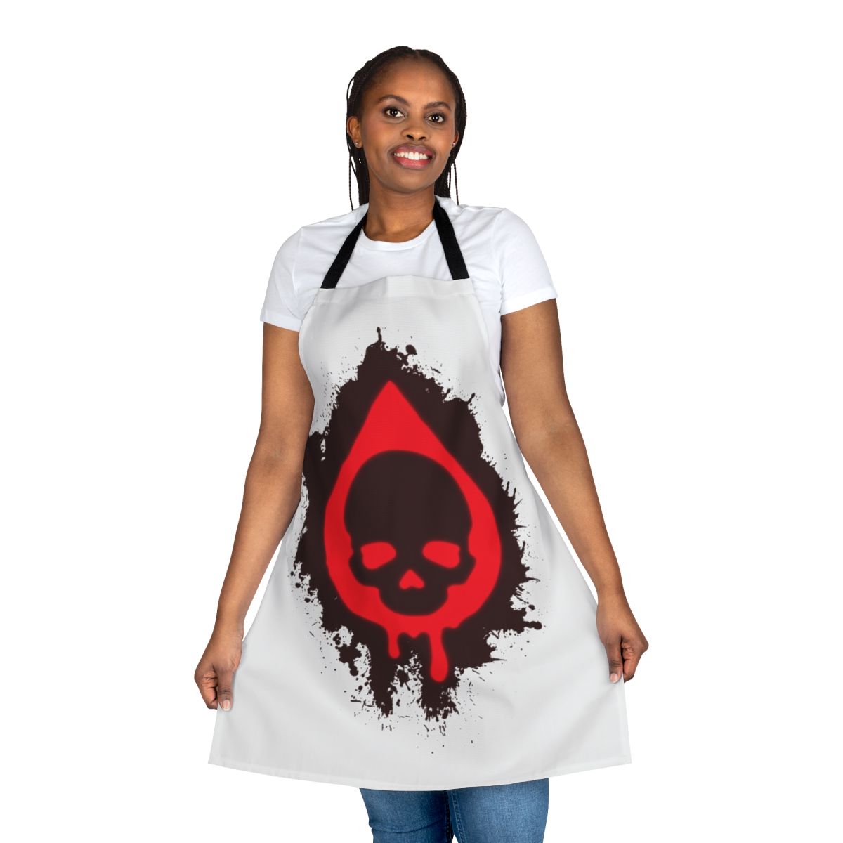 Zombie-themed apron with a skull and blood design, inspired by the game State of Decay 2